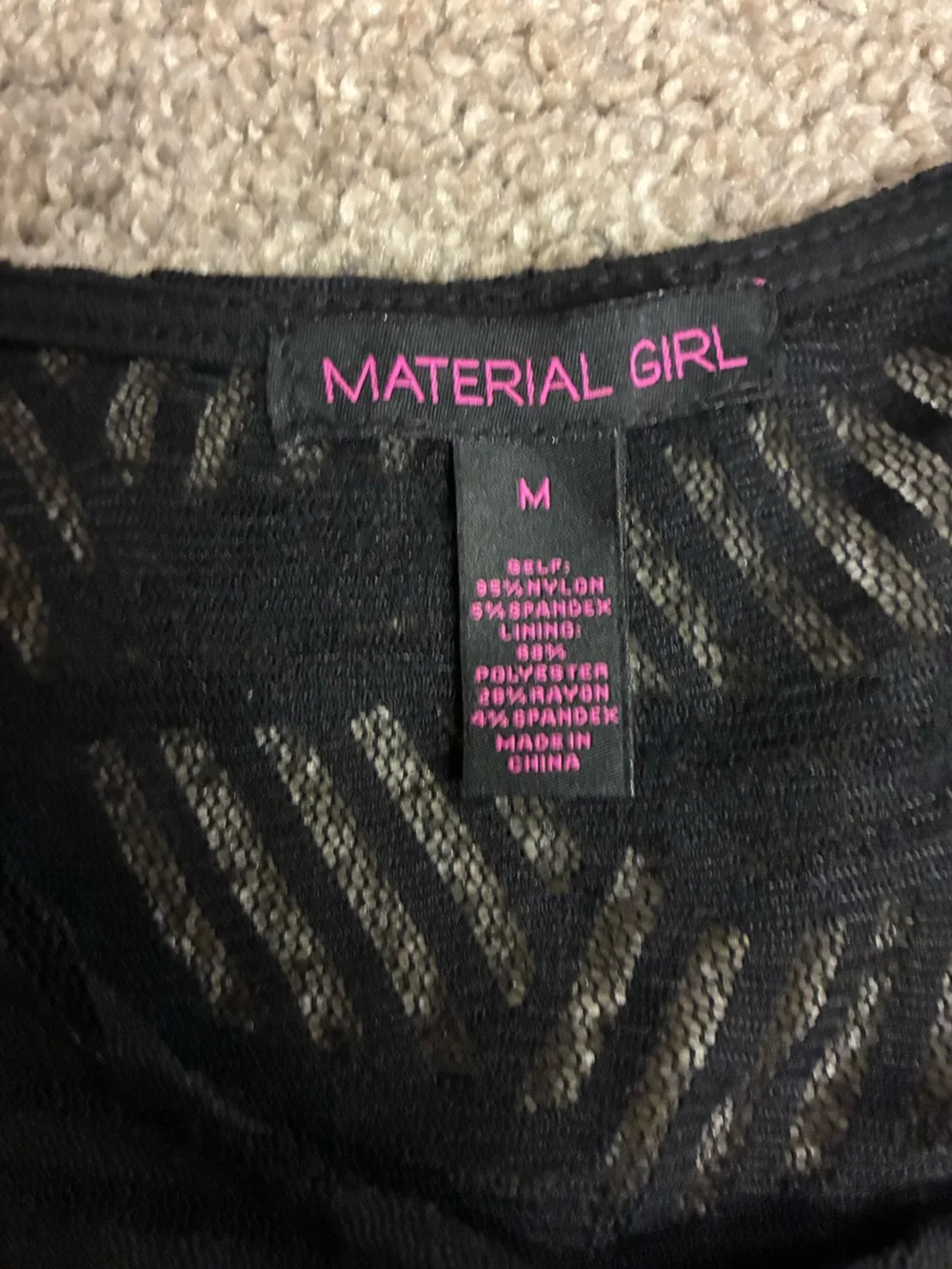 Material Girl Black Sheer Patterned Dress - Picture 2 of 4